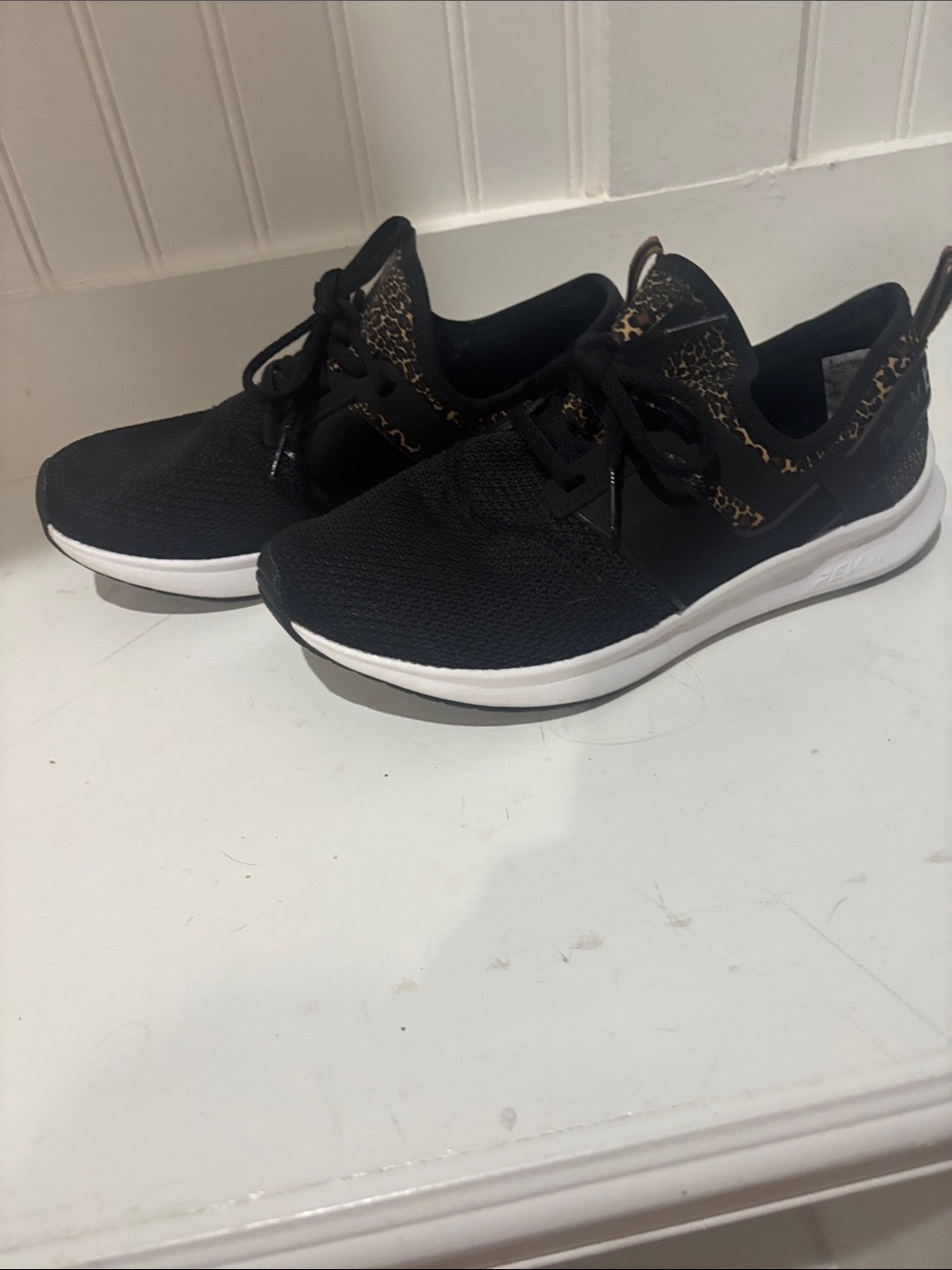 Women’s Black Athletic New Balance Cheetah Print Sneakers